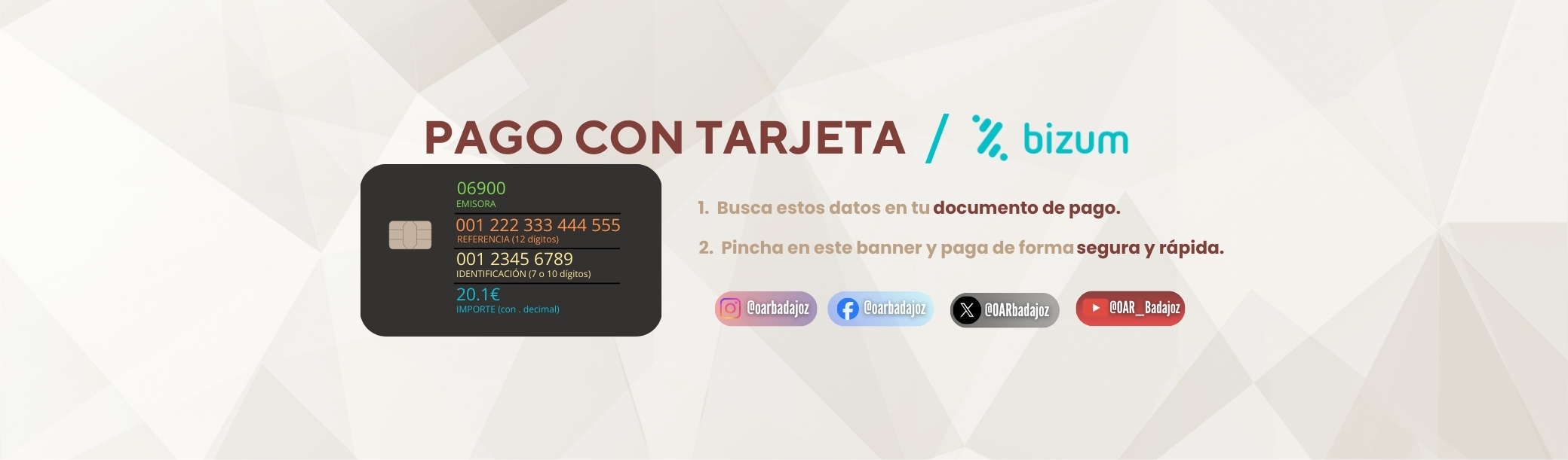 Pago trajeta o bizum