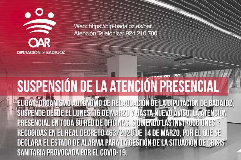 Suspensión de la atención presencial