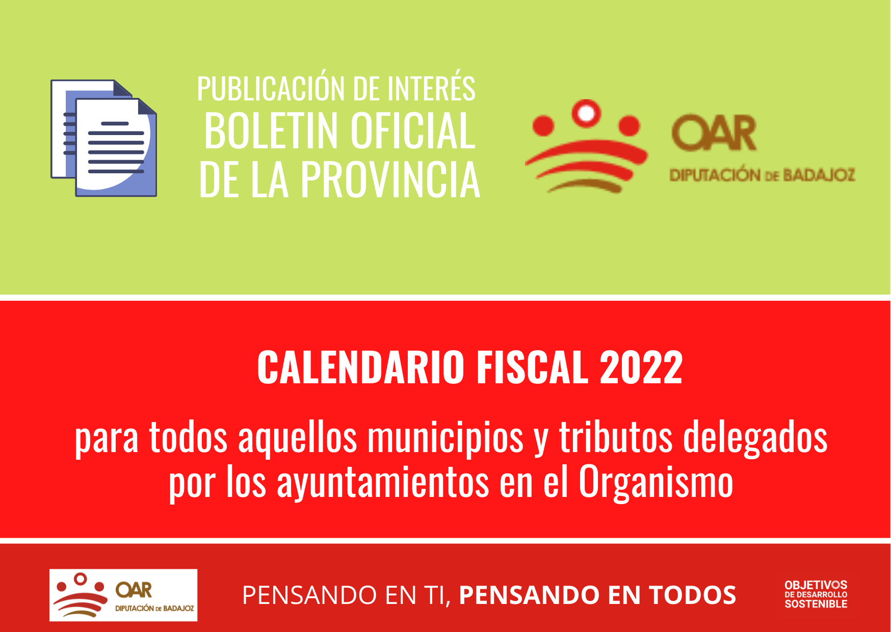 Publicado el Calendario Fiscal del OAR para 2022