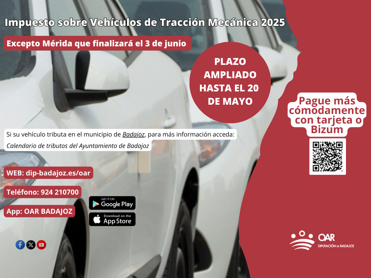 Se amplía hasta el 20 de mayo el plazo para pagar el Impuesto de vehículos en la provincia
