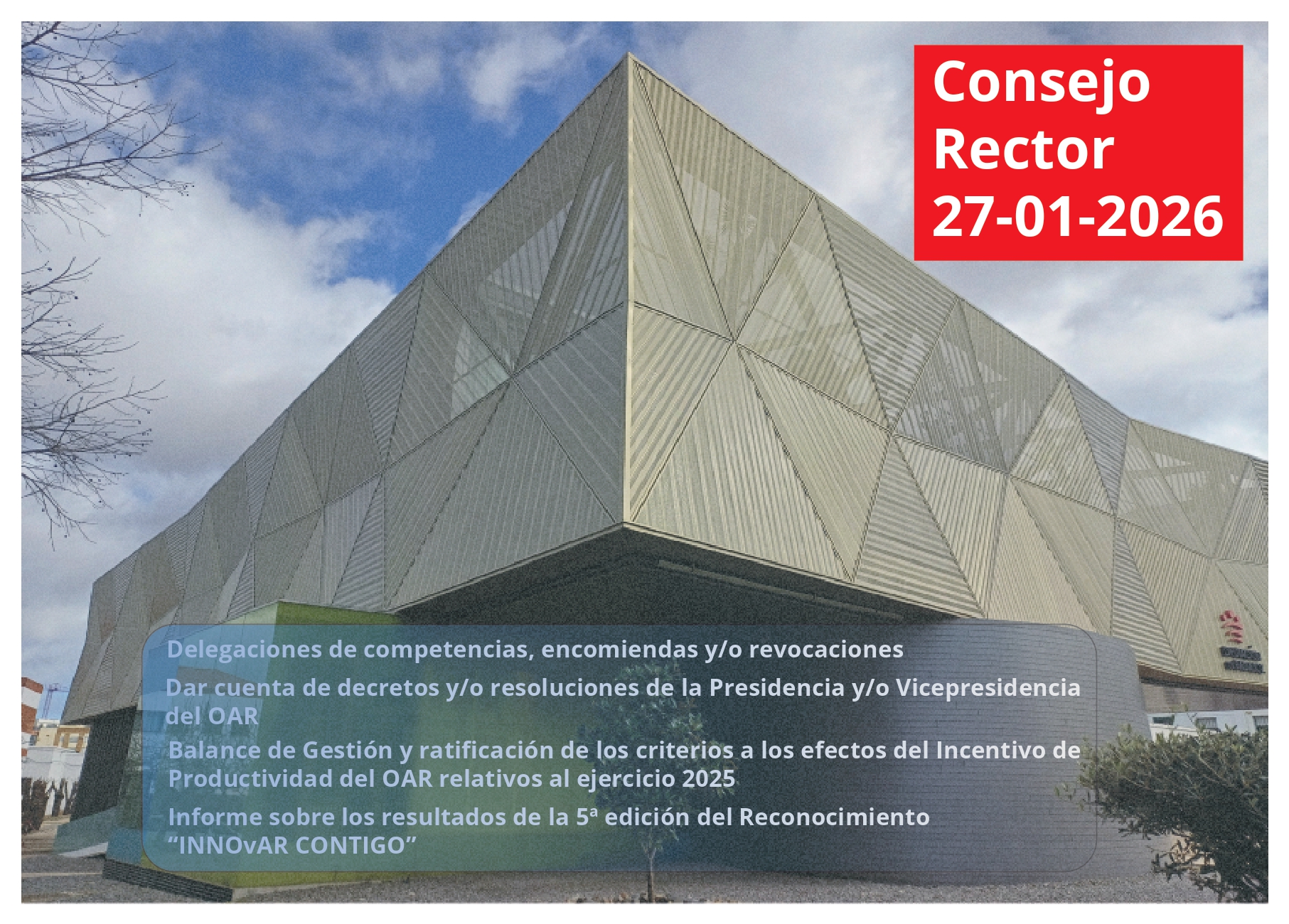 El Consejo Rector del OAR aprueba el Balance de Gestión 2025